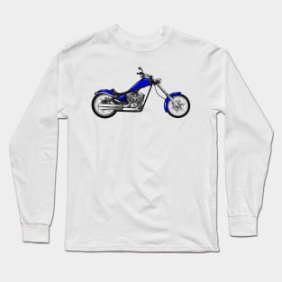 Chopper motorcycle cartoon illustration Long Sleeve T-Shirt